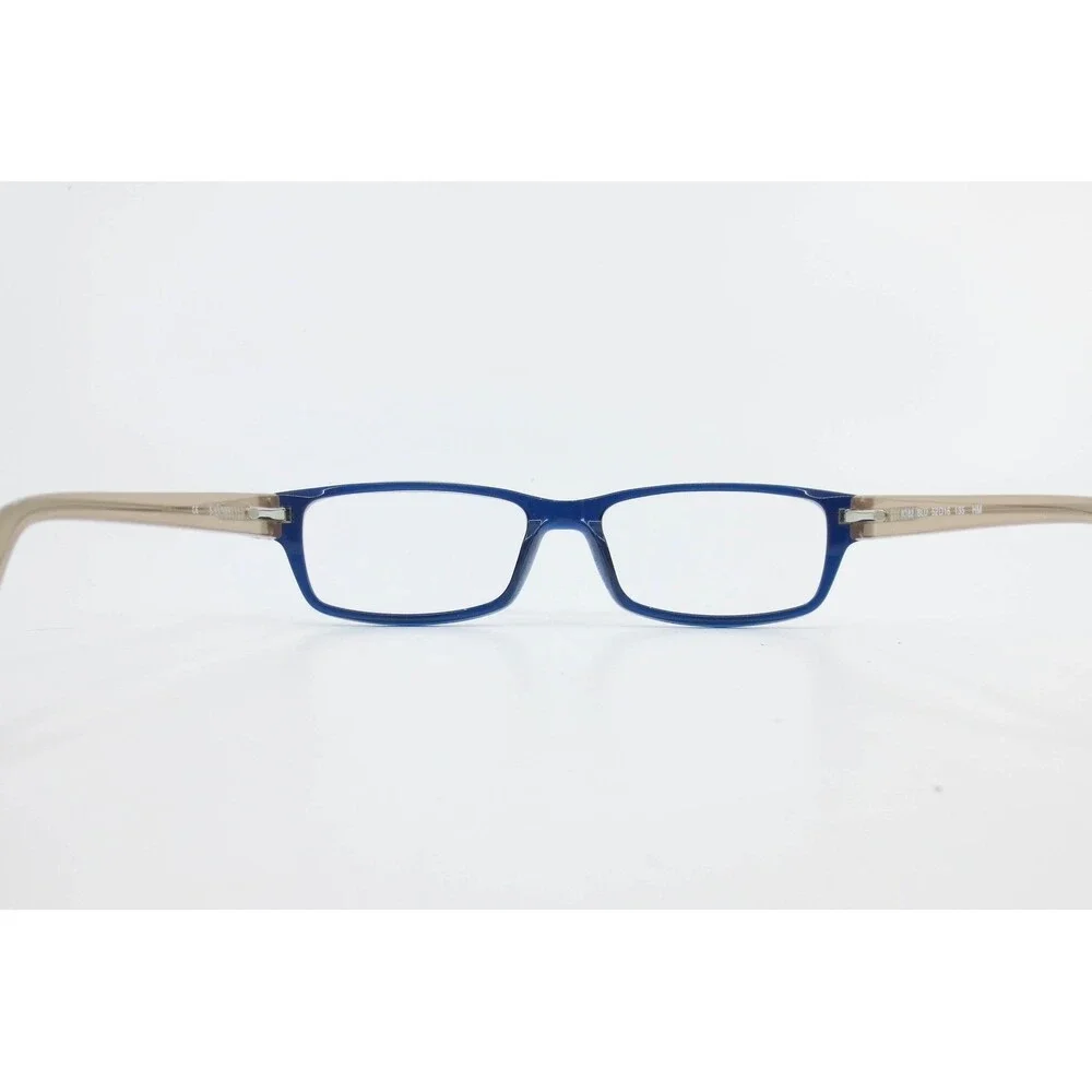 Kay Unger New York K182 BLU Blue Gold Rectangular Eyeglasses Frames 52-16-135